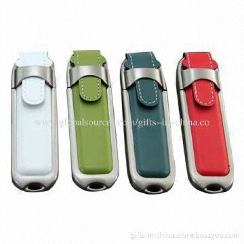 1-64GB Promotional Leather USB Flash Drives